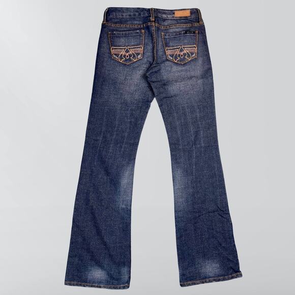 Vintage Seven7 Boot Cut Mid Rise Distressed Details Blue Jeans - Picture 4 of 7